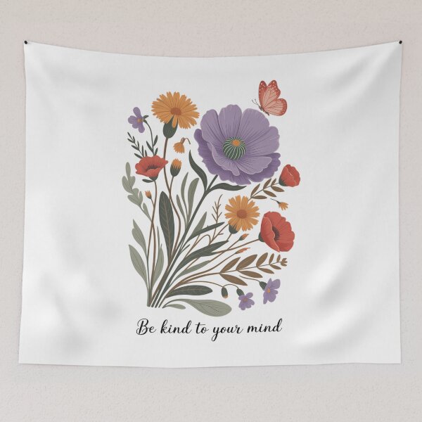 Item preview, Floral Mental Health Be Kind To Your Mind designed and sold by SapfireStuArt.