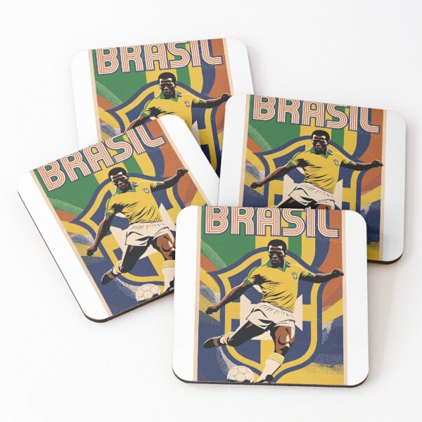 Item preview, Brasil retro illustration poster /Brazil football national club  designed and sold by Nexus Space.