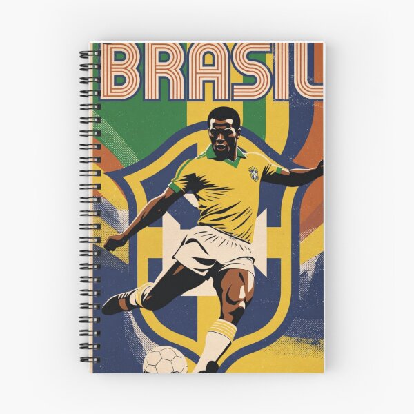 Item preview, Brasil retro illustration poster /Brazil football national club  designed and sold by Nexus Space.