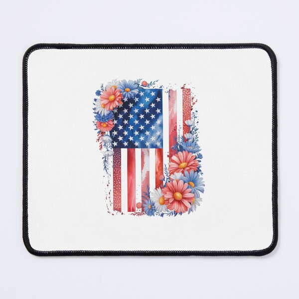 Item preview, Flower Brushstroke US Flag 4th Of July Patriotic designed and sold by SapfireStuArt.