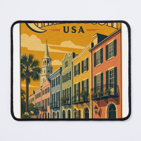 Item preview, Charleston USA Travel Souvenir Retro Illustration designed and sold by VisualArtsOasis.