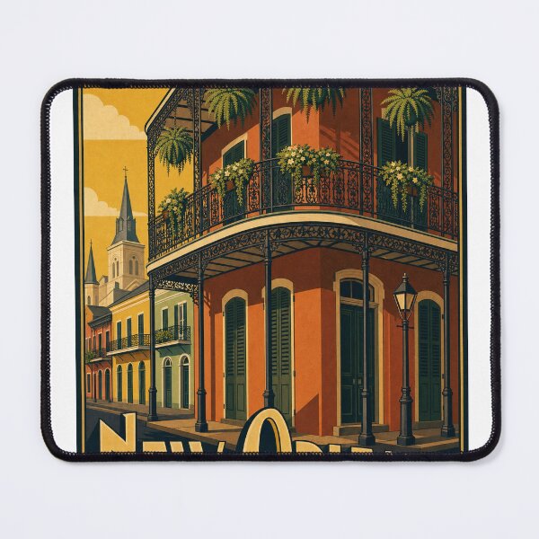 Item preview, New Orleans USA Travel Souvenir Retro Illustration designed and sold by VisualArtsOasis.