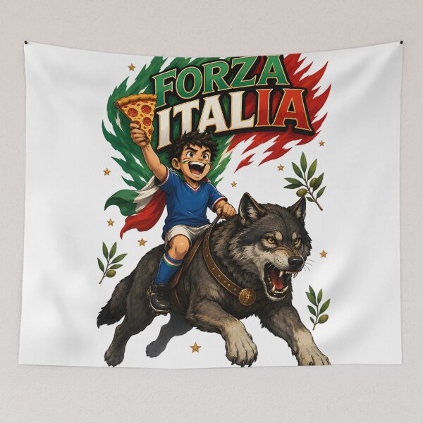 Item preview, Italy Roman Wolf Football Fan T-Shirt designed and sold by Drofted.