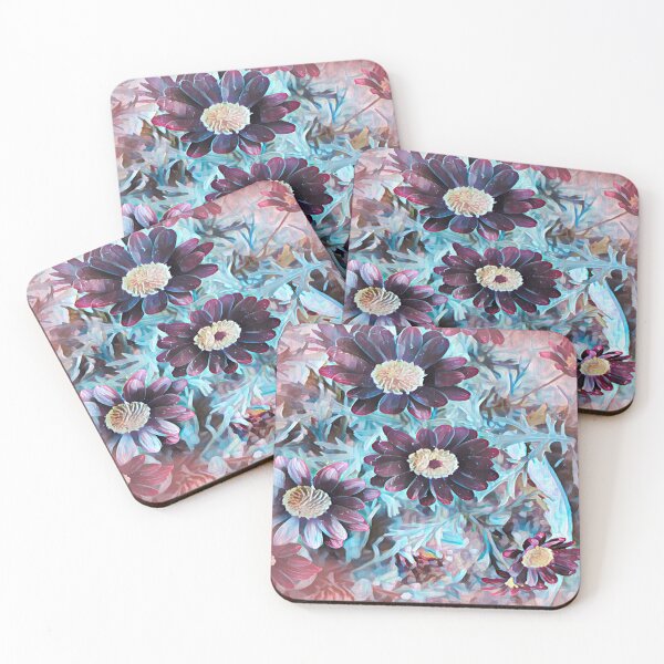 Item preview, Ethereal Midnight Garden Purple and Teal Floral Art designed and sold by BalkanBloom.