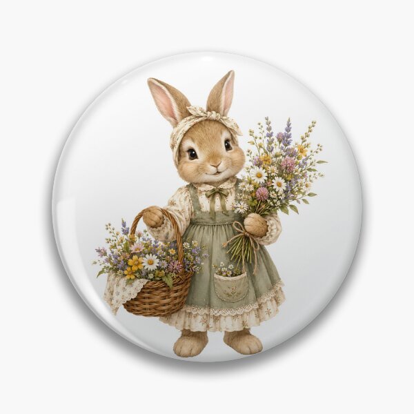 Item preview, Cute Bunny Florist Cottagecore Animals Print – Watercolor Rabbit Wildflower Art, Woodland Sticker designed and sold by DonnaByPT.