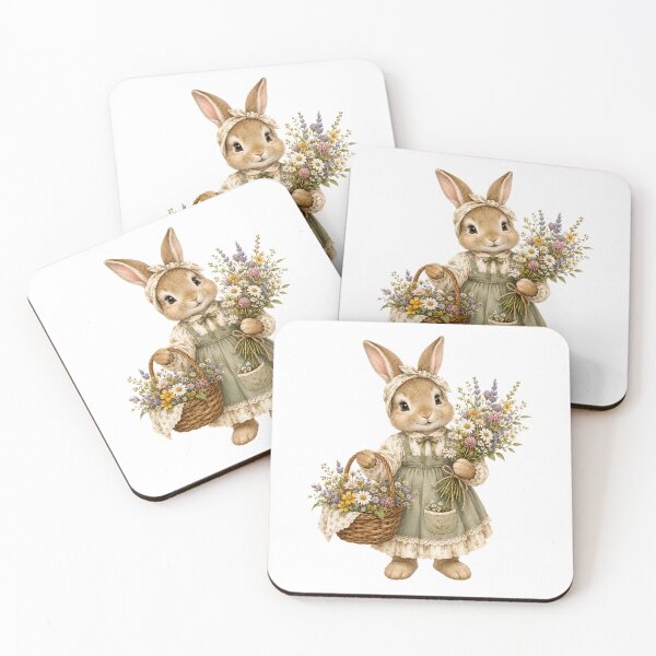 Item preview, Cute Bunny Florist Cottagecore Animals Print – Watercolor Rabbit Wildflower Art, Woodland Sticker designed and sold by DonnaByPT.