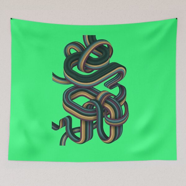 Item preview, Abstract Geometric 3D Ribbon Art Modern Minimalist Design designed and sold by artscripts.