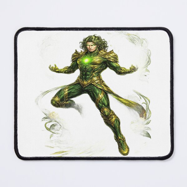 Item preview, Nature Guardian Superhero with Emerald Energy Powers designed and sold by Artisan Finds Online.