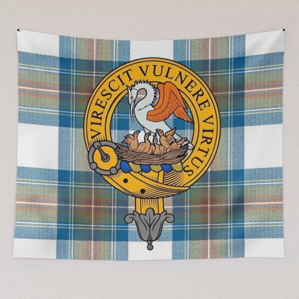 Item preview, Stewart Crest and Muted Blue Tartan designed and sold by Kirrindy Designs.