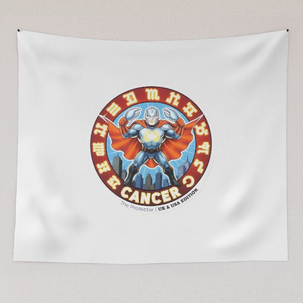 Item preview, Cancer The Protector Zodiac Superhero Badge Art designed and sold by Zodiac Celestial Art.
