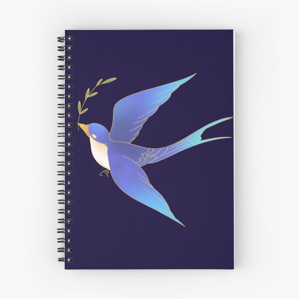 Item preview, Flying Blue Swallow with Olive Branch Shirt | Peace Bird Minimalist Nature Graphic Tee designed and sold by Yesss-Mau.