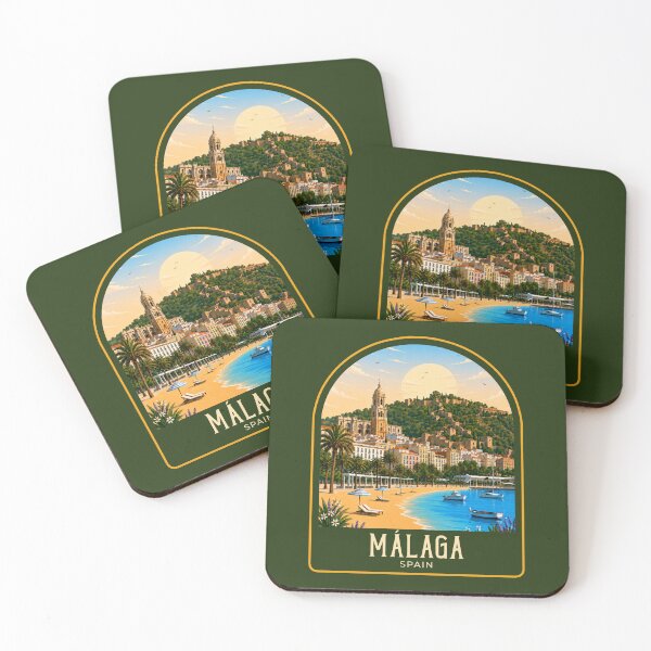Item preview, Málaga Vintage Travel Illustration designed and sold by HomeLivingCo.