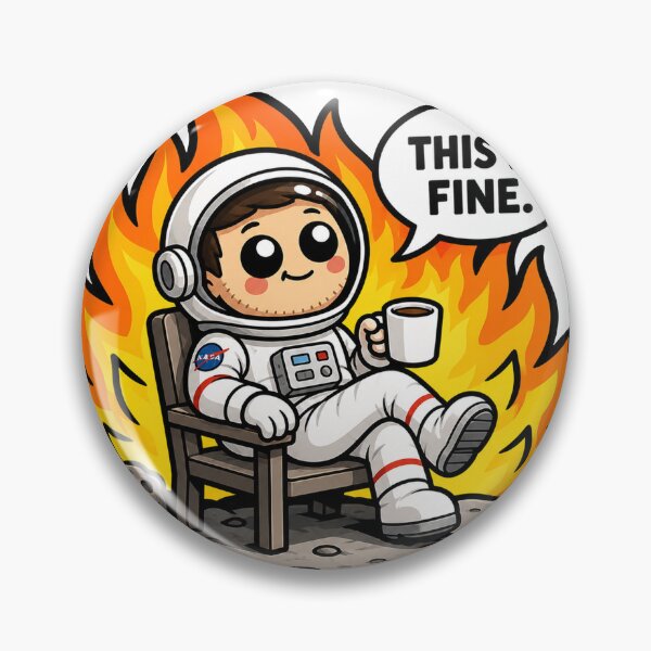 Item preview, This Is Fine Funny Astronaut Coffee Space Humor Design designed and sold by MonkiFlipp.
