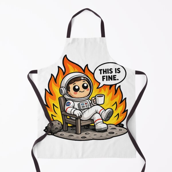 Item preview, This Is Fine Funny Astronaut Coffee Space Humor Design designed and sold by MonkiFlipp.