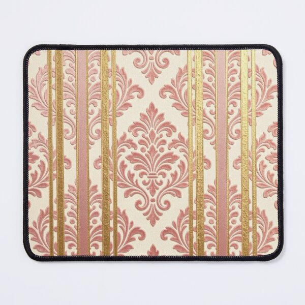 Item preview, Gold & Pink Striped Faux Velvet Damask designed and sold by DesignsByPrnces.