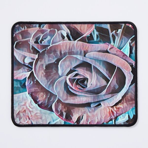 Item preview, Abstract Impressionist Rose Bouquet Teal and Mauve Digital Art designed and sold by BalkanBloom.