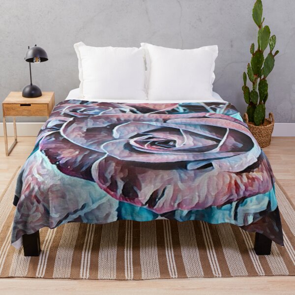 Item preview, Abstract Impressionist Rose Bouquet Teal and Mauve Digital Art designed and sold by BalkanBloom.