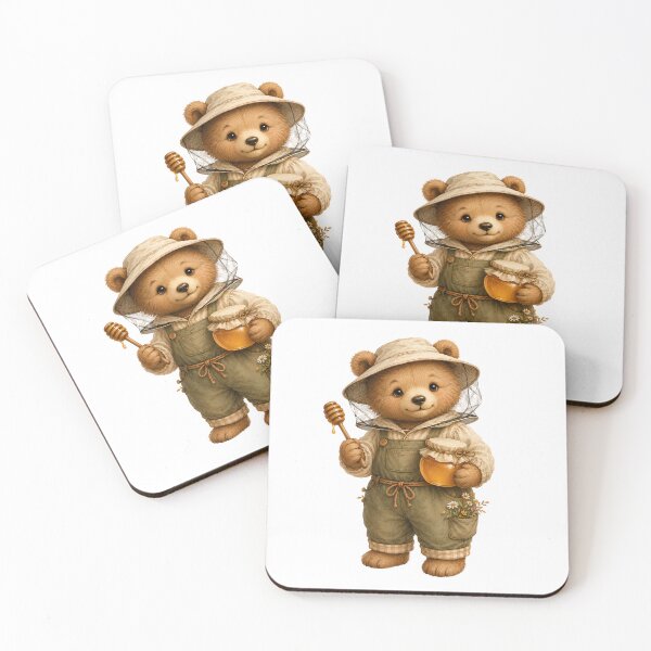 Item preview, Cute Bear Beekeeper Cottagecore Animals Print – Watercolor Honey Bear Art, Woodland Sticker designed and sold by DonnaByPT.