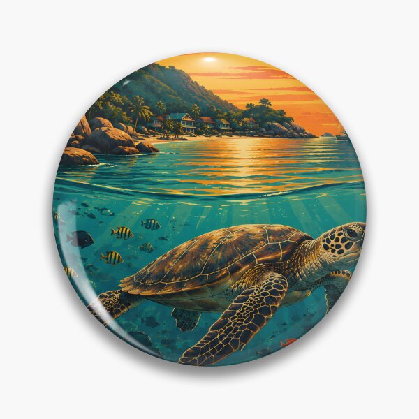 Item preview, KOH TAO – TURTLE PARADISE | Vintage Tropical Travel Poster designed and sold by Spirit of Siam.