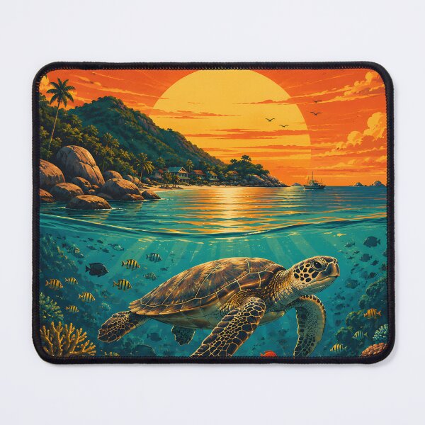 Item preview, KOH TAO – TURTLE PARADISE | Vintage Tropical Travel Poster designed and sold by Spirit of Siam.