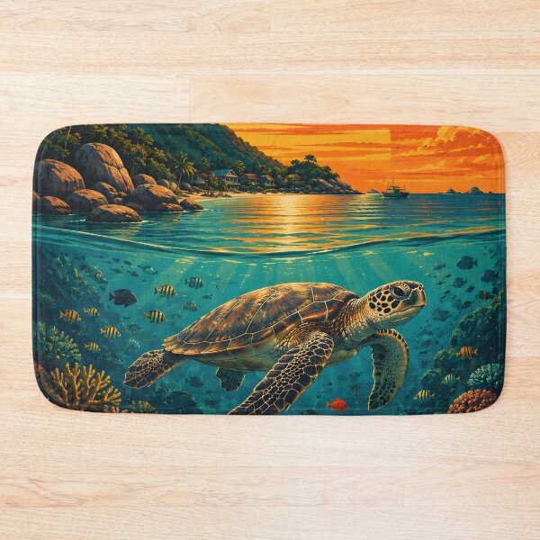 Item preview, KOH TAO – TURTLE PARADISE | Vintage Tropical Travel Poster designed and sold by Spirit of Siam.