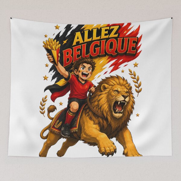 Item preview, Belgium Golden Lion Football Fan T-Shirt designed and sold by Drofted.