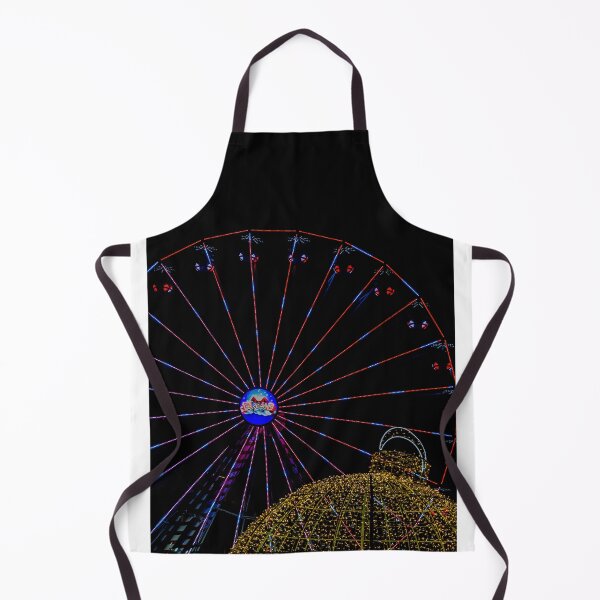 Item preview, Ferris Wheel and Giant Illuminated Ornament at Night Fairground With Colorful Holiday Lights designed and sold by Nmallia.