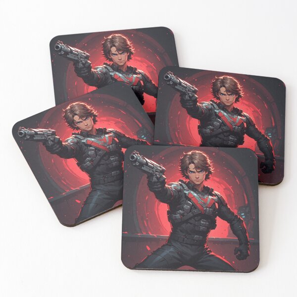 Item preview,   kane, alien 1979, cyberpunk, sci-fi art, futuristic soldier, space hunter, red and black suit, sci-fi warrior, anime style, digital illustration, retro sci-fi, galactic hero, tactical armor. designed and sold by Mavila Forge.