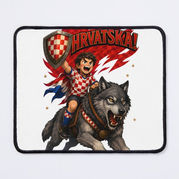 Item preview, Croatia Wolf Football Fan T-Shirt designed and sold by Drofted.