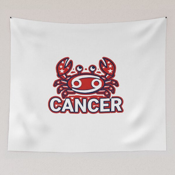Item preview, Cancer Crab Patriotic Star Zodiac Sports Logo Art designed and sold by Zodiac Celestial Art.