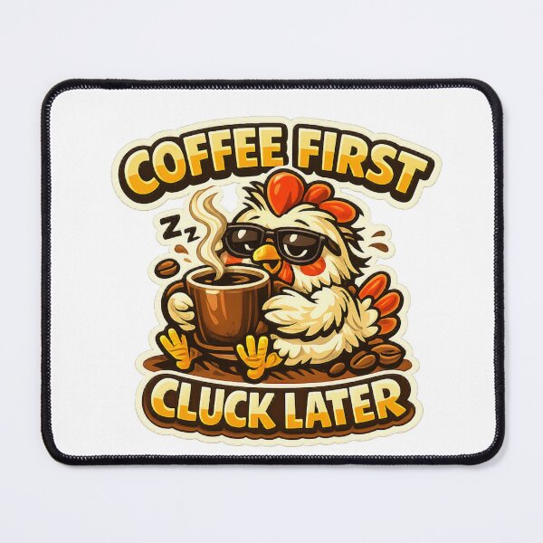 Item preview, Coffee First Cluck Later Chicken designed and sold by Chill Chicken Studio.
