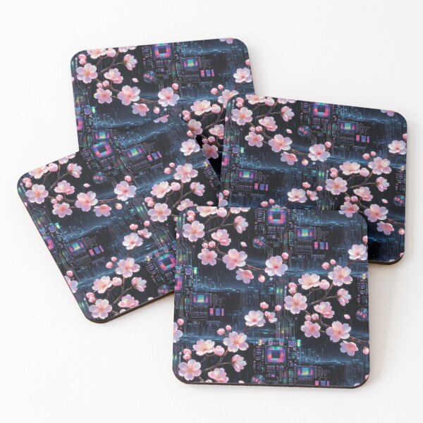 Item preview, Dark Cherry Blossom Sakura Seamless Pattern designed and sold by IntelliMindDesigns.