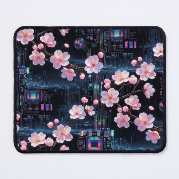 Item preview, Dark Cherry Blossom Sakura Seamless Pattern designed and sold by IntelliMindDesigns.