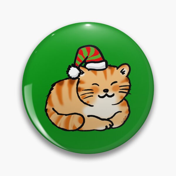 Item preview, Cute Orange Tabby Cat in Santa Hat Christmas Holiday designed and sold by CuteCartoon.