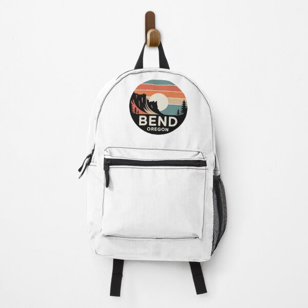 Item preview, Bend Oregon: Cliffside Pines & Mountain Retro Sunset Badge designed and sold by CircinusStore.