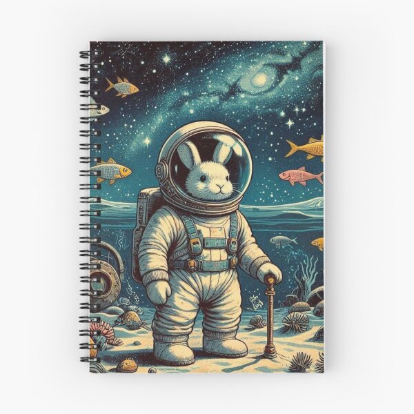 Item preview, Astronaut Rabbit in Cosmic Ocean – Surreal Fantasy Design designed and sold by Dogandesighn.