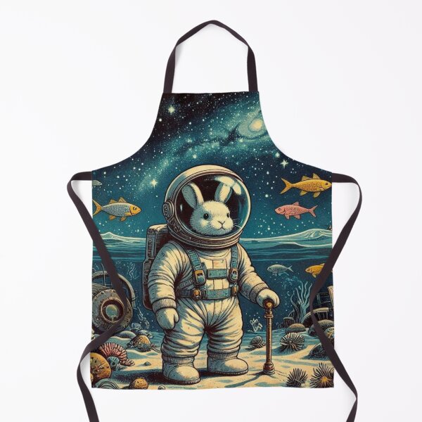 Item preview, Astronaut Rabbit in Cosmic Ocean – Surreal Fantasy Design designed and sold by Dogandesighn.