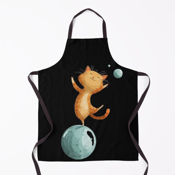 Item preview, Joyful Orange Cat Balancing on Moon Ball designed and sold by Moody Vibes Studio.