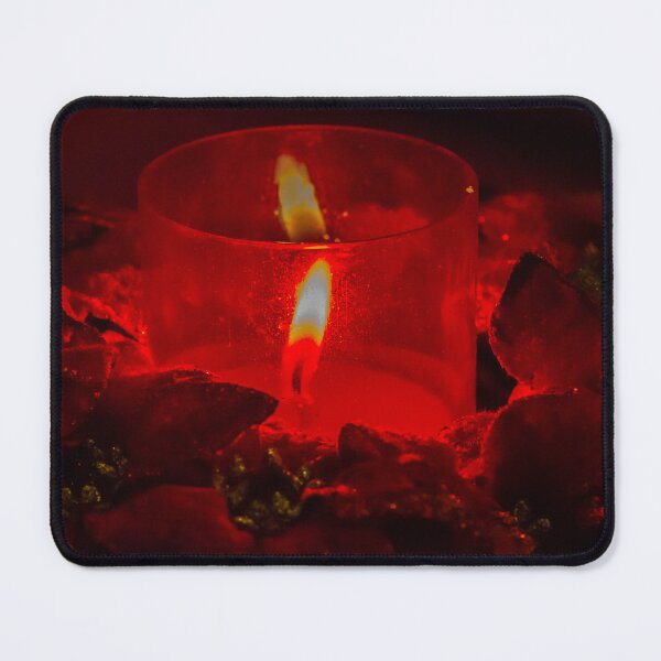 Item preview, Red Candle and Poinsettia Holiday Decoration With Warm Flame for Christmas Table Centerpiece designed and sold by Nmallia.