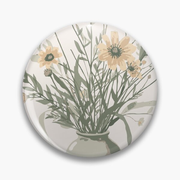 Item preview, Minimalist Wildflower Bouquet in Ceramic Vase Illustration designed and sold by Vermeli.