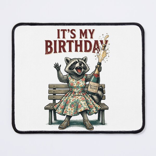 Item preview, Party Raccoon It's My Birthday Celebration Vintage Style designed and sold by thoughtswear.