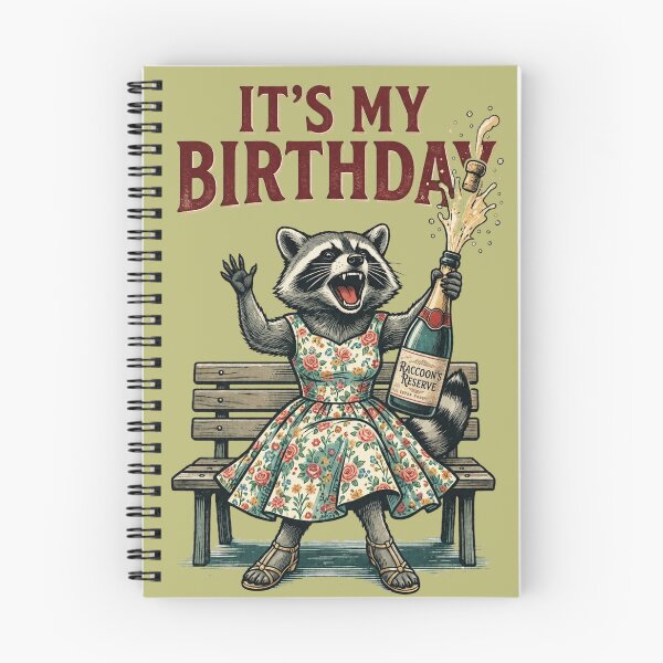 Item preview, Party Raccoon It's My Birthday Celebration Vintage Style designed and sold by thoughtswear.