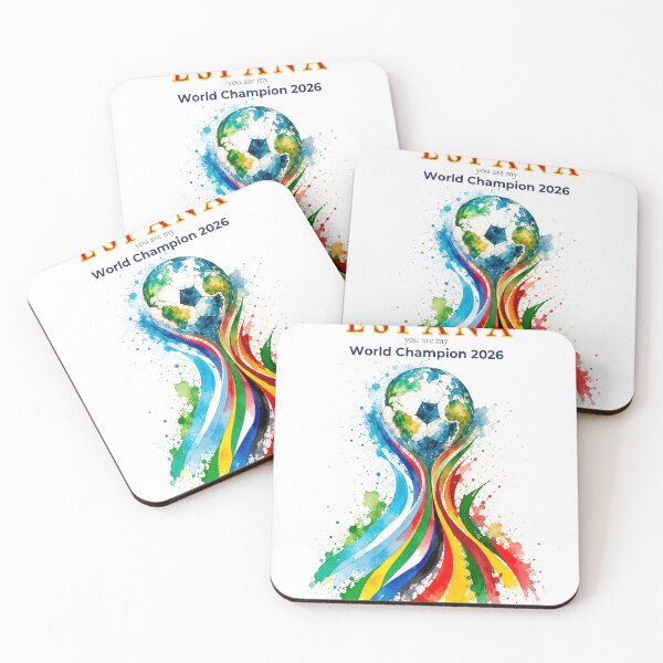 Item preview, Spain 2026 World Cup Champion Watercolor Football Art designed and sold by EMC Store.