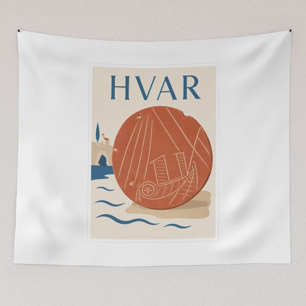 Item preview, Hvar Croatia Ancient Sailboat Travel Poster Print designed and sold by Beyond Destinations.