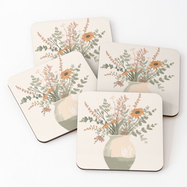 Item preview, Boho Floral Bouquet in Two-Tone Vase Illustration designed and sold by Vermeli.
