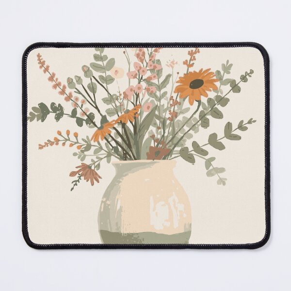Item preview, Boho Floral Bouquet in Two-Tone Vase Illustration designed and sold by Vermeli.