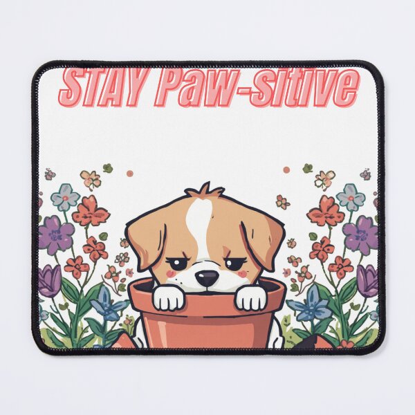Item preview, Stay Paw-sitive | Cute Puppy in Flower Pot designed and sold by NovaInkStudio_76.