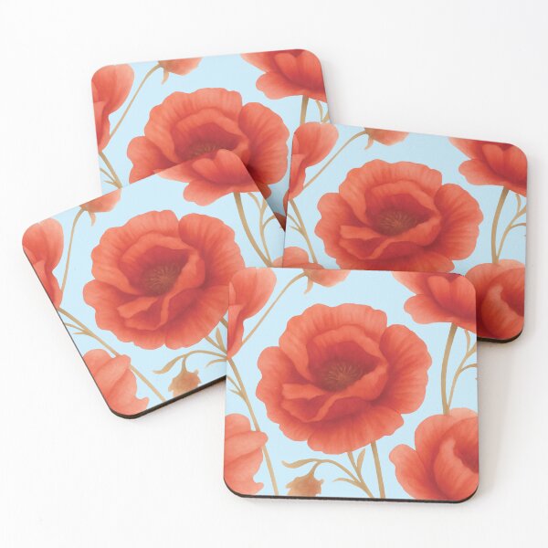 Item preview, Vintage watercolor poppies designed and sold by ArtLiberatis.