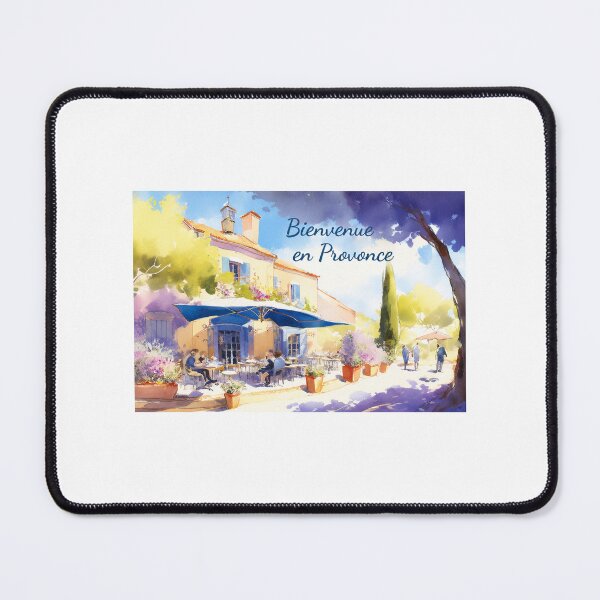 Item preview, Bienvenue en Provence Watercolor | French Café Terrace Art Print | Rustic Provence Travel Illustration designed and sold by Ramona-Gliga.