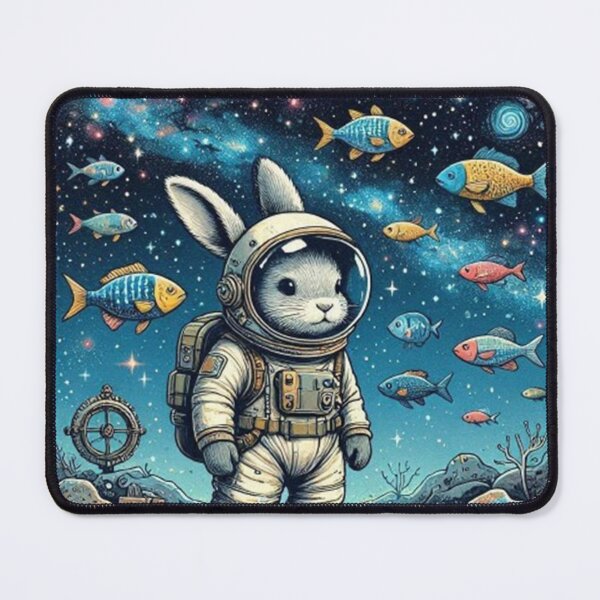 Item preview, Astronaut Rabbit in Cosmic Ocean – Whimsical Fantasy Design designed and sold by Dogandesighn.